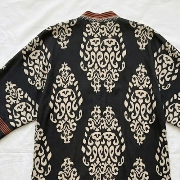 NWOT Chico's Bold Motif Printed Chiffon Kimono Boho Chic Artsy Duster L/XL - Picture 13 of 15